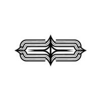 Minimalist Geometric Line Art Emblem on White vector