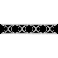 Geometric Eye Motif Border on White, Black White vector