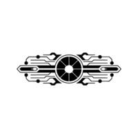 Minimalist Tech Circuit with Light Burst Clean Futuristic vector