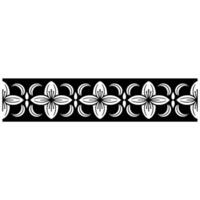 Elegant Floral Border in Black and White Patterned Ornament vector
