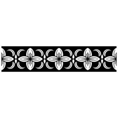 Elegant Floral Border in Black and White Patterned Ornament