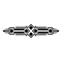 Geometric Tech Ornament in Black and White, Futuristic vector