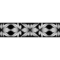 Floral Black and White Border Pattern for Elements vector