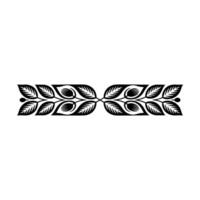 Elegant Black Leaf Border on White Minimalist Floral for Decorative Elements vector