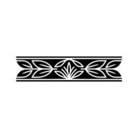 Minimalist Botanical Border in Black White vector