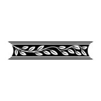 Elegant Black White Leaf Border 1 vector