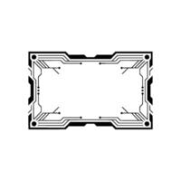 Tech Frame Minimalist Circuit Board on White Background vector