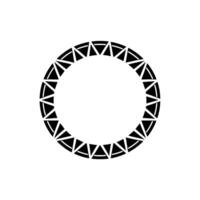 Geometric Circle Frame with Triangular Pattern, Minimalist vector