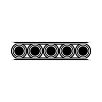 Black and White Circular Pattern Border vector