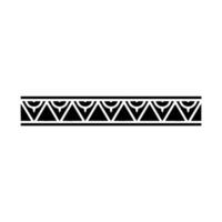 Geometric Tribal Border in Black and White on Gray Background vector