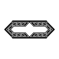 Minimalist Geometric Arrow with Leafy Details, Black White vector