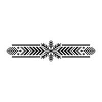 Minimalist Christmas Border with Snowflake Element vector