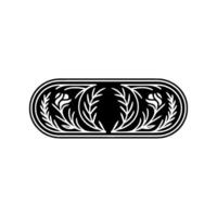 Elegant Botanical in Black and White, Decorative Border Element vector