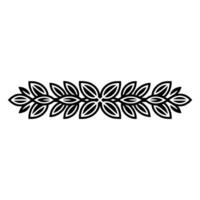 Floral Border Elegant Leaf , Black and White, Decorative Element vector