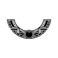 Modern Geometric Necklace , Black White, Minimalist Style vector