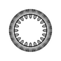 Circular Abstract Pattern, Black and White Decorative vector