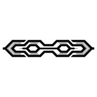 Geometric Black Line Art Element on White, Modern vector