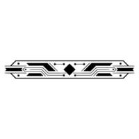 Minimalist Tech Ornament Geometric Circuit Board , Black White vector