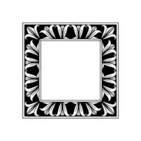 Elegant Black White Decorative Frame, Art Deco Style, for Invitations vector