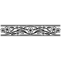 Floral Border Elegant Decorative Element on White Background vector