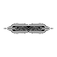 Tech Circuit Minimalist Black White Abstract Element vector