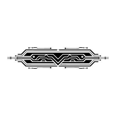 Tech Circuit Minimalist Black White Abstract Element