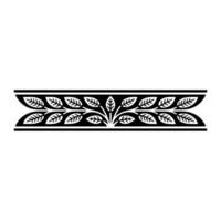Decorative Leafy Border Element, Black and White, Illustration vector