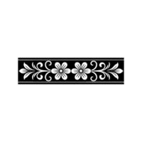 Floral Border Black and White Ornament, Elegant , Decorative Element vector