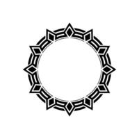 Geometric Circle Frame, Black White, Minimalist vector