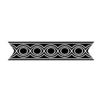 Black and White Geometric Ribbon on White Background vector