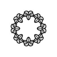 Geometric Flower Circle on White, Minimalist vector