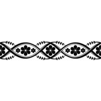 Elegant Black Floral Border Ornament on White Background 2 vector