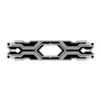 Tech Border Element Minimalist Black White Hexagon vector