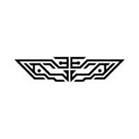 Abstract Circuitry Wings Minimalist Tech vector