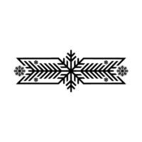 Geometric Snowflake in Minimalist Black on White, Winter vector