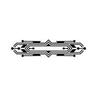 Minimalist Tech Geometric Circuit Element on White vector