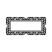 Elegant Black and White Decorative Frame with Leafy on White Background vector