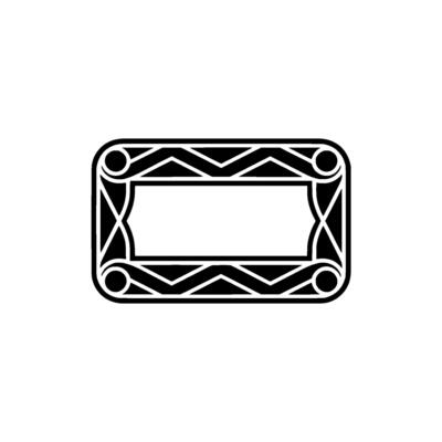 Art Deco Inspired Frame, Illustration, Geometric , Black and White