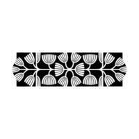 Black and White Floral Pattern Element on White Background vector