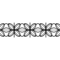 Minimalist Floral Border , Black and White, Decorative Element 1 vector