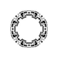Geometric Art Deco Circle Frame on White, Element vector