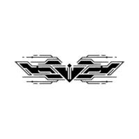 Abstract Tech in Black and White, Geometric, Modern vector