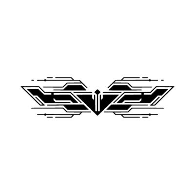 Abstract Tech in Black and White, Geometric, Modern