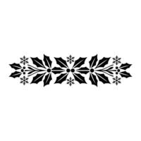Christmas Holly Snowflake Border Element, Illustration vector
