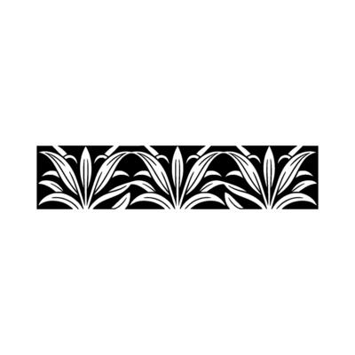 Minimalist Botanical Border Black White Leaf on White