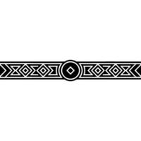 Geometric Border Element, Black and White Ornament on Gradient Background vector