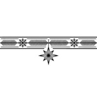 Minimalist Christmas Ornament Banner with Star and Snowflake vector