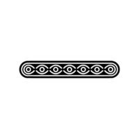 Minimalist Eye Pattern Border , Geometric Ornament on White vector