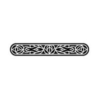 Elegant Black Floral Border Element on White Background 3 vector