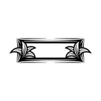 Ornamental Rectangular Frame with Floral Accents, Minimalist vector